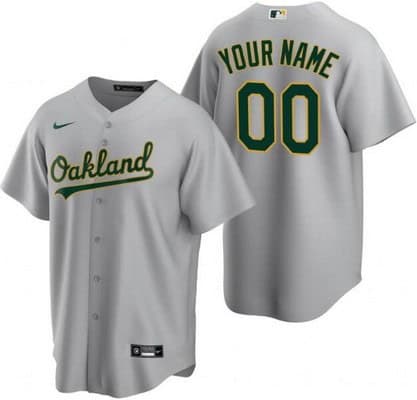 Oakland Athletics Customized Gray Nike Cool Base Jersey