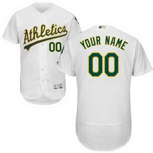 Oakland Athletics Customized White FlexBase Jersey