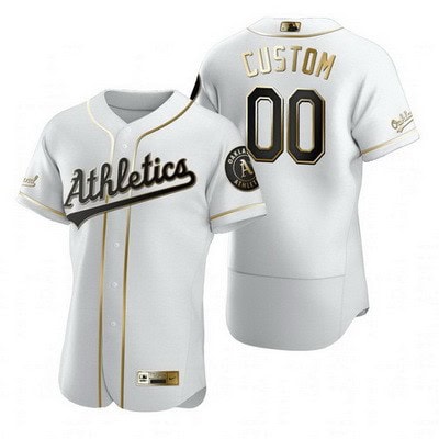 Oakland Athletics Customized White Gold 2020 FlexBase Jersey
