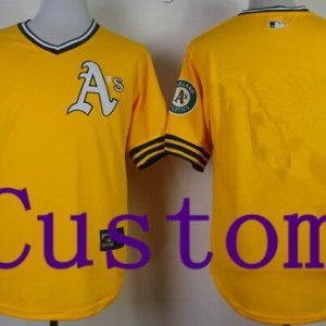 Oakland Athletics Customized Yellow 1968 Throwback Jersey