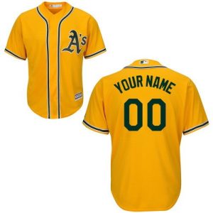 Oakland Athletics Customized Yellow Cool Base Jersey