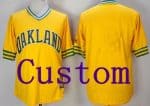 Oakland Athletics Customized Yellow Cooperstown Throwback Cool Base Jersey