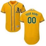 Oakland Athletics Customized Yellow FlexBase Jersey