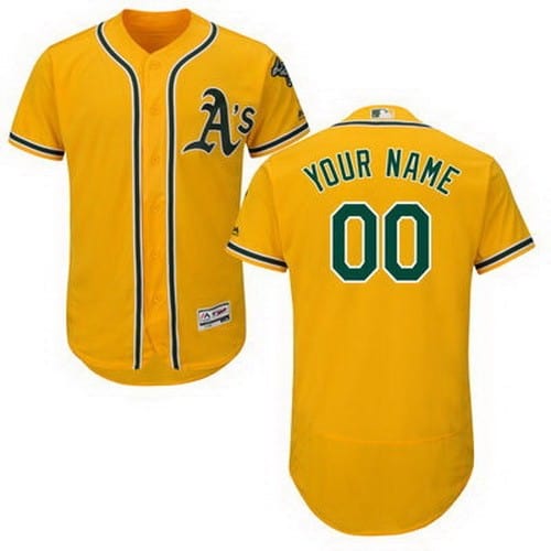 Oakland Athletics Customized Yellow FlexBase Jersey