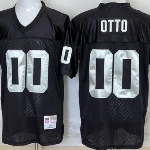 Oakland Raiders #00 Jim Otto Black 1980 Throwback Jersey