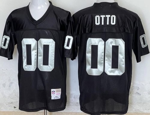 Oakland Raiders #00 Jim Otto Black 1980 Throwback Jersey