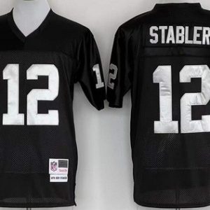 Oakland Raiders #12 Kenny Stabler Black Throwback Jersey