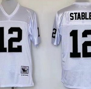 Oakland Raiders #12 Kenny Stabler White Throwback Jersey