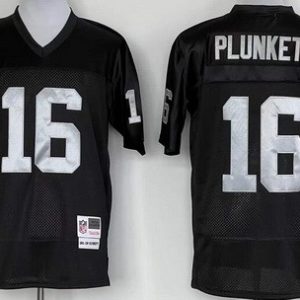 Oakland Raiders #16 Jim Plunkett Black Throwback Jersey