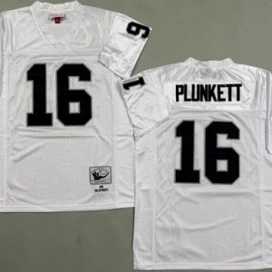 Oakland Raiders #16 Jim Plunkett White 1980 Throwback Jersey