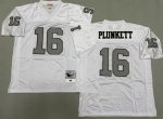 Oakland Raiders #16 Jim Plunkett White Sliver 1980 Throwback Jersey