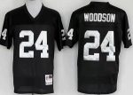 Oakland Raiders #24 Charles Woodson Black Throwback Jersey
