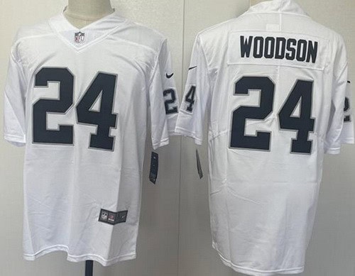 Oakland Raiders #24 Charles Woodson Limited White Vapor Jersey