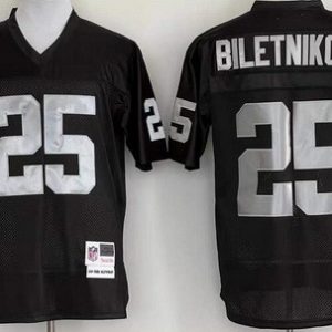 Oakland Raiders #25 Fred Biletnikoff Black Throwback Jersey