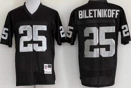 Oakland Raiders #25 Fred Biletnikoff Black Throwback Jersey