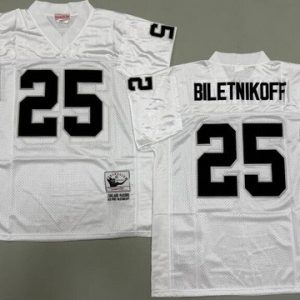 Oakland Raiders #25 Fred Biletnikoff White Throwback Jersey