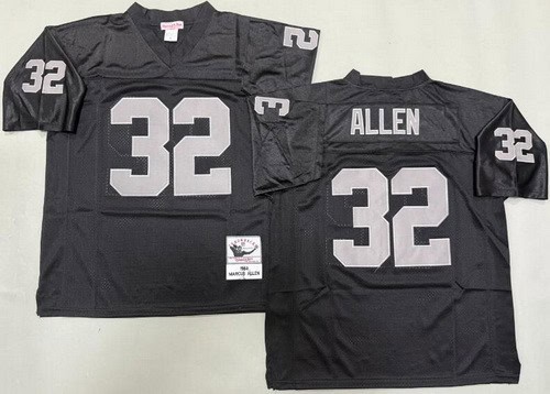 Oakland Raiders #32 Marcus Allen Black 1984 Throwback Jersey