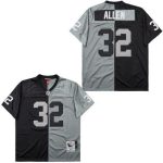 Oakland Raiders #32 Marcus Allen Black Gray Split 1985 Throwback Jersey