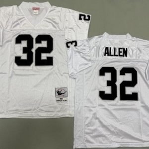 Oakland Raiders #32 Marcus Allen White 1984 Throwback Jersey