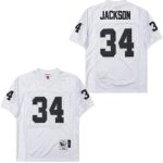 Oakland Raiders #34 Bo Jackson White 1998 Throwback Jersey