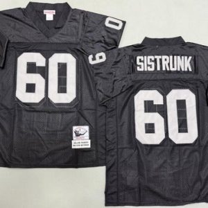 Oakland Raiders #60 Otis Sistrunk Black Throwback Jersey