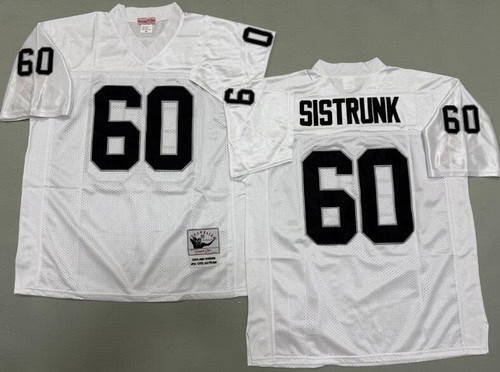 Oakland Raiders #60 Otis Sistrunk White Throwback Jersey