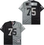 Oakland Raiders #75 Howie Long Black Gray Split 1983 Throwback Jersey