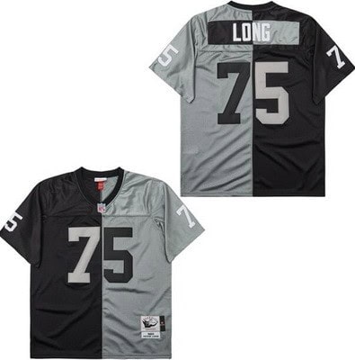 Oakland Raiders #75 Howie Long Black Gray Split 1983 Throwback Jersey