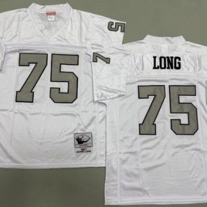 Oakland Raiders #75 Howie Long White Sliver 1987 Throwback Jersey