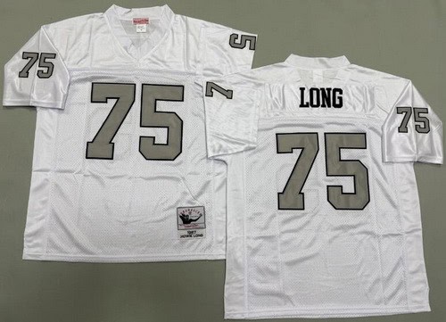 Oakland Raiders #75 Howie Long White Sliver 1987 Throwback Jersey