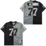 Oakland Raiders #77 Lyle Alzado Black Gray Split 1983 Throwback Jersey
