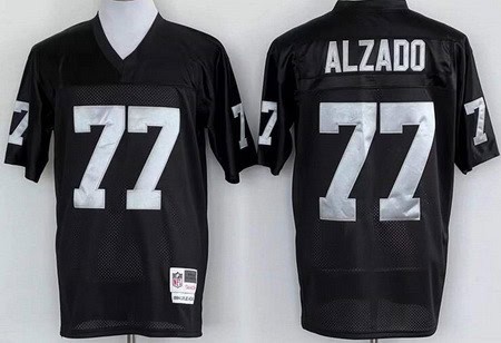 Oakland Raiders #77 Lyle Alzado Black Throwback Jersey