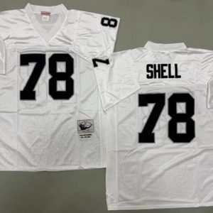 Oakland Raiders #78 Art Shell White Throwback Jersey