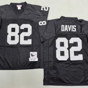 Oakland Raiders #82 Al Davis Black Throwback Jersey
