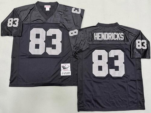 Oakland Raiders #83 Ted Hendricks Black Throwback Jersey
