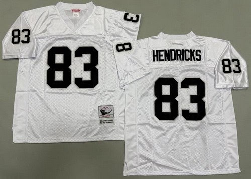 Oakland Raiders #83 Ted Hendricks White Throwback Jersey