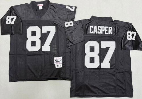 Oakland Raiders #87 Dave Casper Black 1974 Throwback Jersey