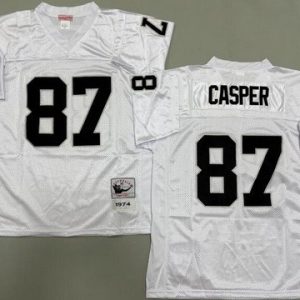 Oakland Raiders #87 Dave Casper White 1974 Throwback Jersey