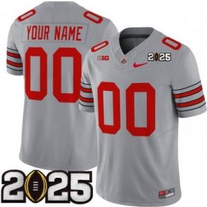 Ohio State Buckeyes Customized Limited Gray 2025 Finals FUSE College Football Jersey