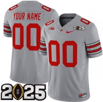 Ohio State Buckeyes Customized Limited Gray 2025 Finals FUSE College Football Jersey