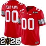 Ohio State Buckeyes Customized Limited Red 2025 Finals FUSE College Football Jersey