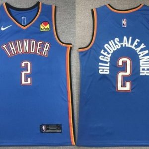 Oklahoma City Thunder #2 Shai Gilgeous Alexander Blue Icon Sponsor Swingman Jersey