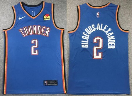 Oklahoma City Thunder #2 Shai Gilgeous Alexander Blue Icon Sponsor Swingman Jersey