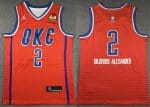 Oklahoma City Thunder #2 Shai Gilgeous Alexander Orange Statement Icon Sponsor Swingman Jersey