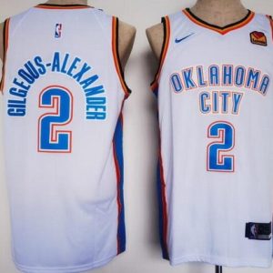 Oklahoma City Thunder #2 Shai Gilgeous Alexander White Icon Sponsor Swingman Jersey
