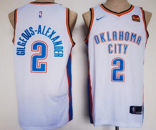 Oklahoma City Thunder #2 Shai Gilgeous Alexander White Icon Sponsor Swingman Jersey