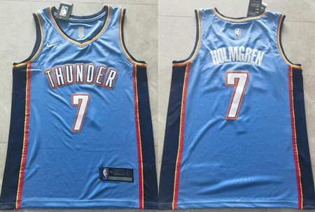 Oklahoma City Thunder #7 Chet Holmgren Blue Icon Swingman Jersey