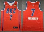 Oklahoma City Thunder #7 Chet Holmgren Orange Statement Icon Sponsor Swingman Jersey