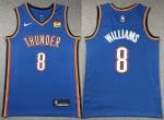 Oklahoma City Thunder #8 Jalen Williams Blue Icon Sponsor Swingman Jersey