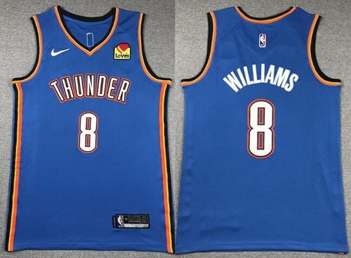 Oklahoma City Thunder #8 Jalen Williams Blue Icon Sponsor Swingman Jersey